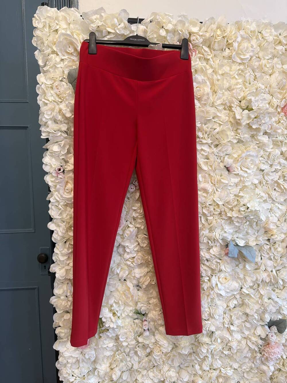 NEW FRANK LYMAN women's pull-on ankle pant in tomato